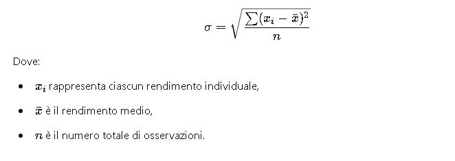 formula deviazione standard finanza